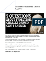 Five Questions Evolution Charles Darwin Can't Answer