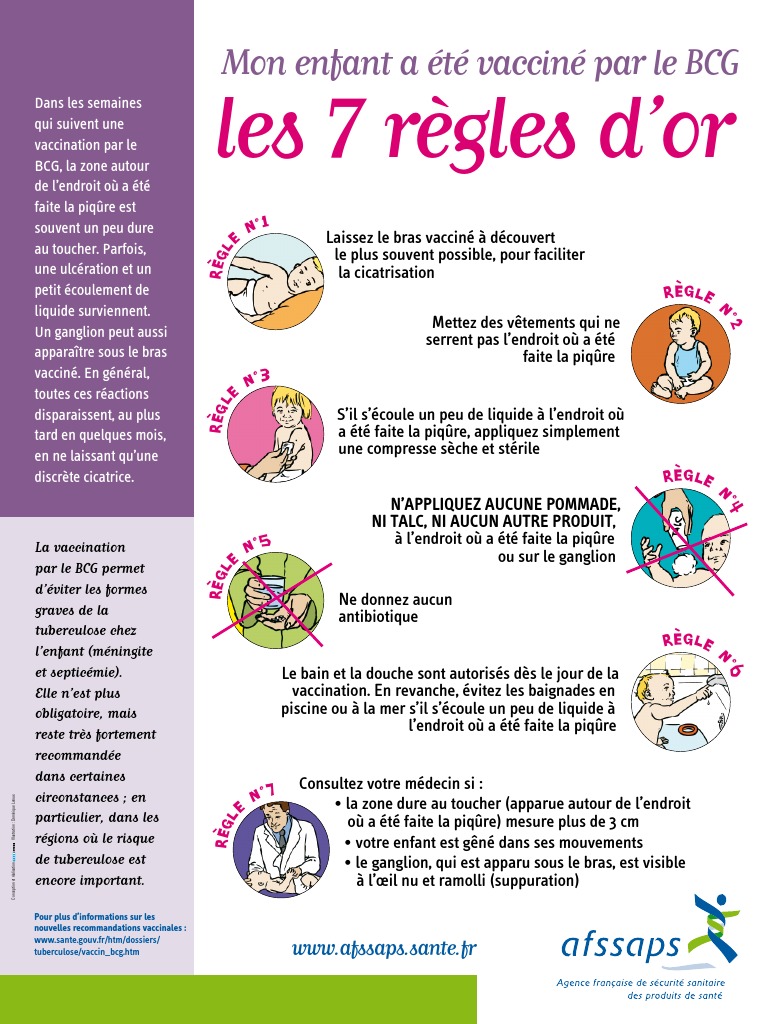 Poster 7regles Afssaps | PDF | Vaccination | Tuberculose