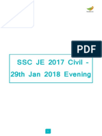 SSC Je 2017 Civil 29th Jan 2018 Eveng Shift Old Paper