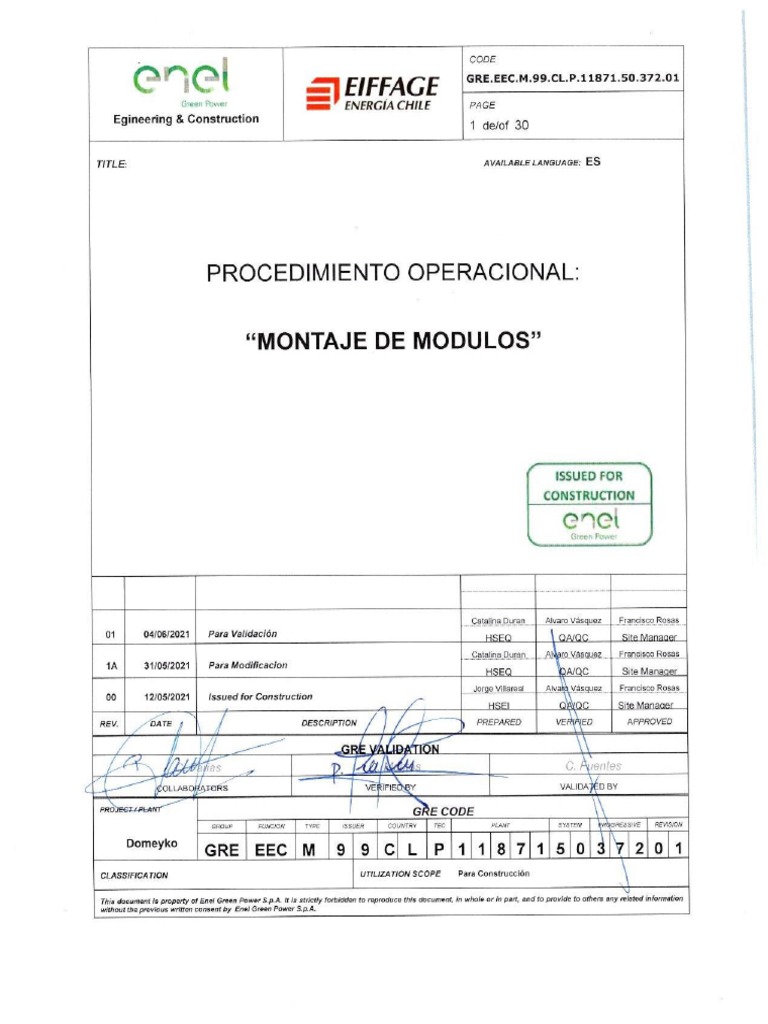 Gre - Eec.m.99.cl.p.11871.50.372.01 Montaje de Modulos | PDF | Sistema ...