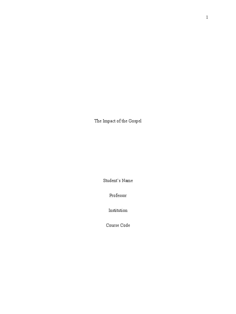 the-impact-of-the-gospel-pdf-the-gospel-gospels