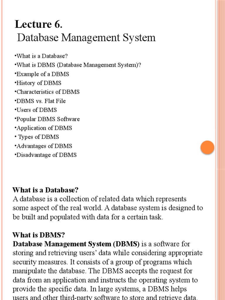 An InDepth Look at Database Management Systems Their Components
