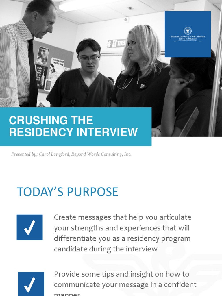 Crushing The Residency Interview 2017 PDF Residency (Medicine) Medical School
