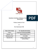 Symbiosis Institute of Business Management, Hyderabad: Written Analysis of Case On The Truth About CSR