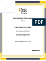 CertificateOfCompletion Producto Quimico Cerrejon