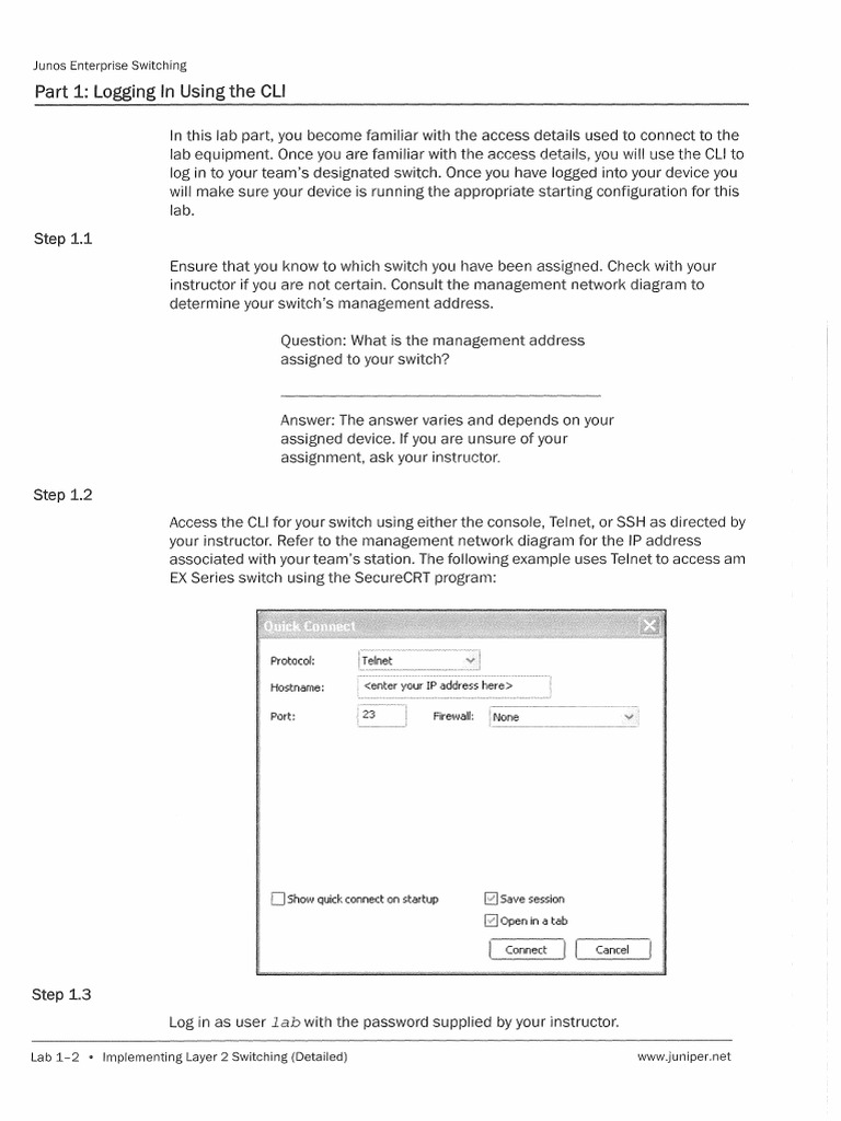 Logging Into Junos Switch CLI Guide | PDF | Teaching Methods ...