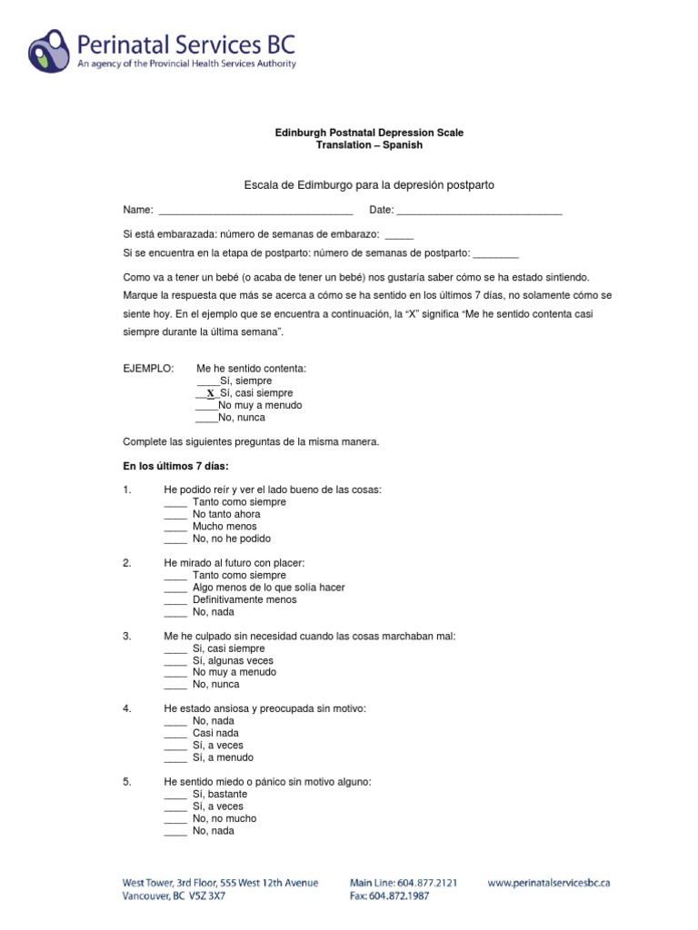 EdinburghEPDSScale Spanish | PDF