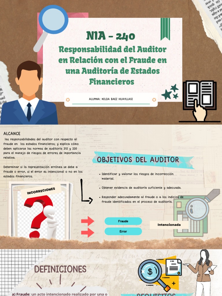 Responsabilidad del Auditor según NIA 240 | PDF | Auditoría | Evaluación