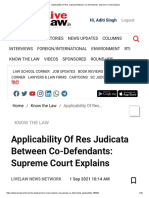 Applicability of Res Judicata Between Co-Defendants - Supreme Court Explains