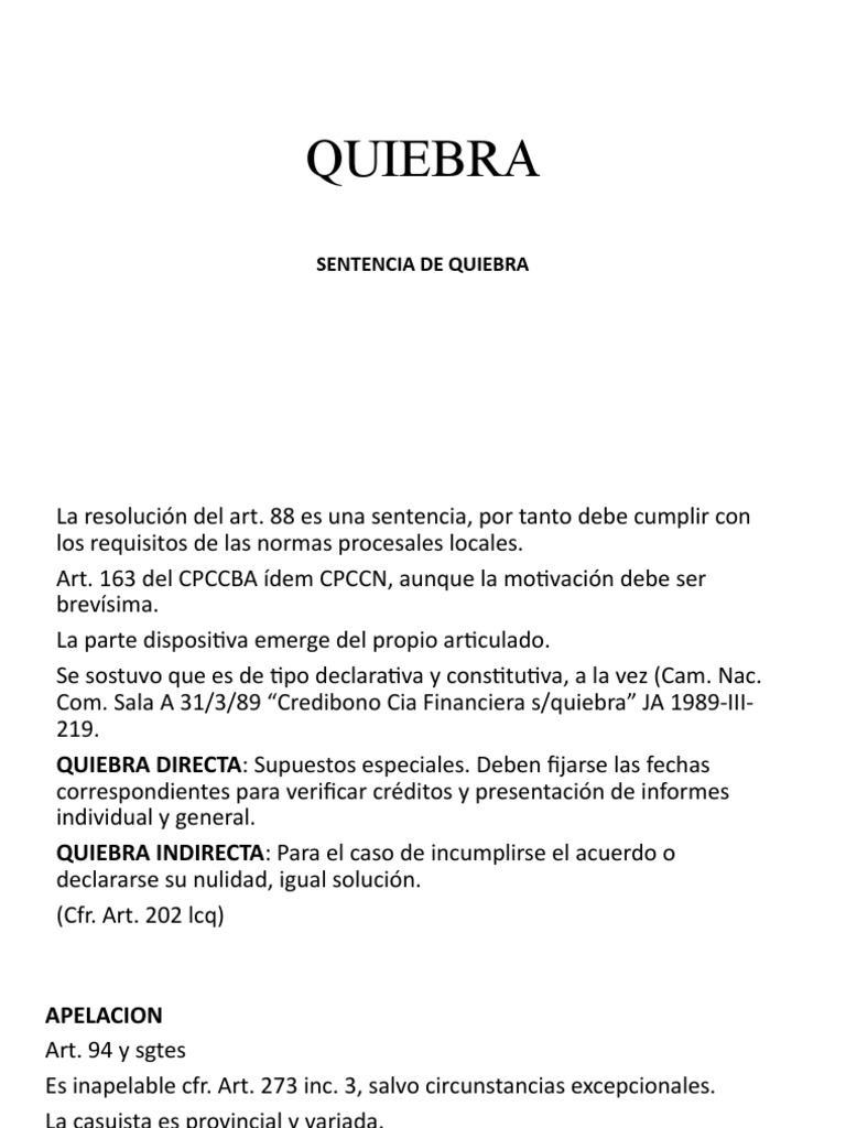 Sentencia de Quiebra | PDF | Bancarrota | Ley Pública