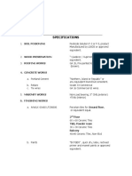 Project Specifications Summary