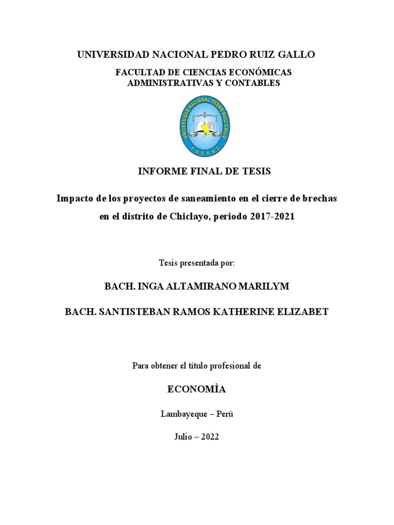 Informe Final De Tesis Pdf Eficiencia De Pareto Economía Del