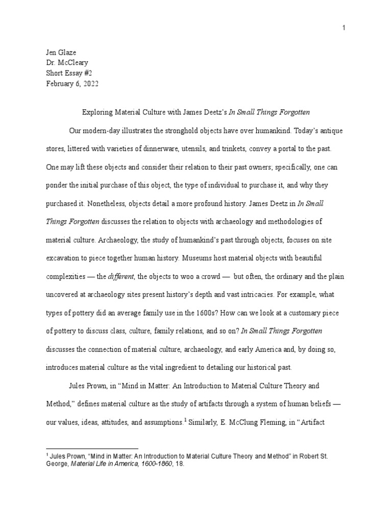 Glaze Material Culture Essay 2 PDF Material Culture Science