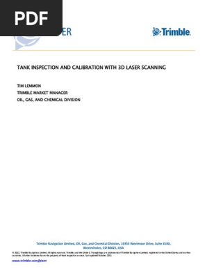 3D Laser Scanning Tank Inspection And Calibration