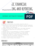 Topic 5. Worksheet and Financial Statements