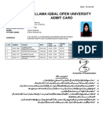 AIOU Admit Card