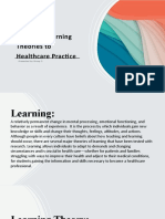Applying Learning Principles and Theories To Health Care 4.1
