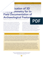 The Application of 3D Photogrammetry For In-Field Documentation of Archaeological Features