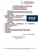 Temas para El Primer Examen de Prácticas de Histología Animal Dr. Eusebio Walter Colque Rondon