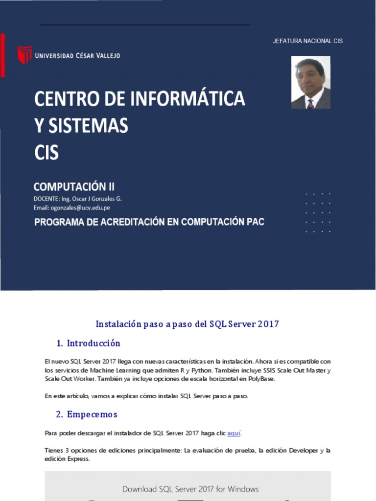 Instalación de SQL Server 2017 Paso a Paso | PDF | Servidor SQL de ...