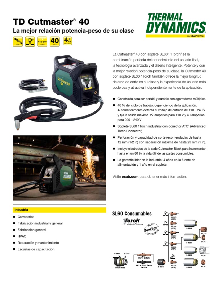 Cutmaster 40 | PDF | Tecnología