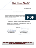 Orden de Servicio 01 2022