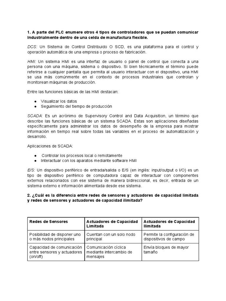 Taller De Comunicaciones Industriales Pdf Red De Computadoras Scada