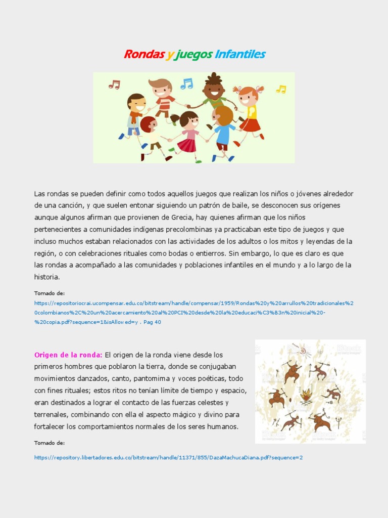 Rondas Infantiles: Juegos y Orígenes | PDF | Bailes | Folklore