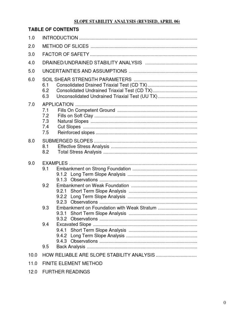 Slope Stability Analysis PDF Strength Of Materials Geotechnical