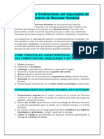 Características Fundamentales Del Responsable Del Departamento de Recursos Humanos