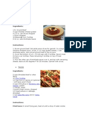 Recetas Mexicanas en Ingles | PDF | Taco | Cuisine