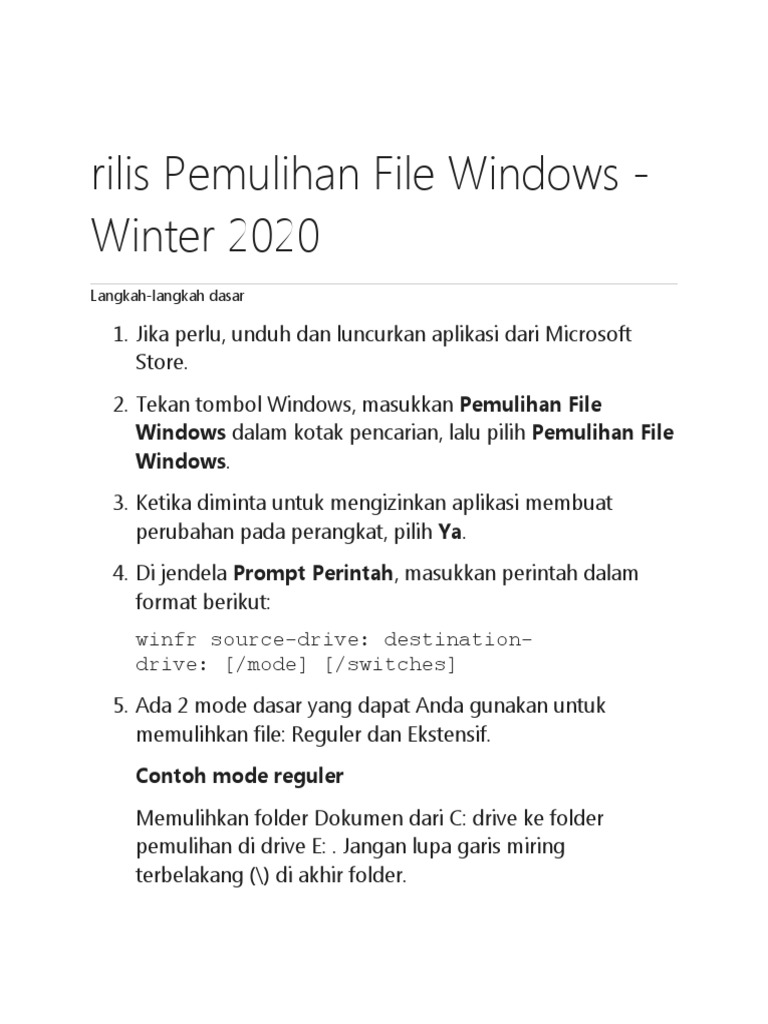 Rilis pemulihan file windows pdf