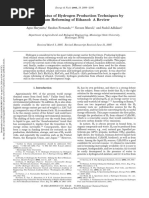 Current Status of Hydrogen Production Techniques by Steam Reforming of Ethanol A Review