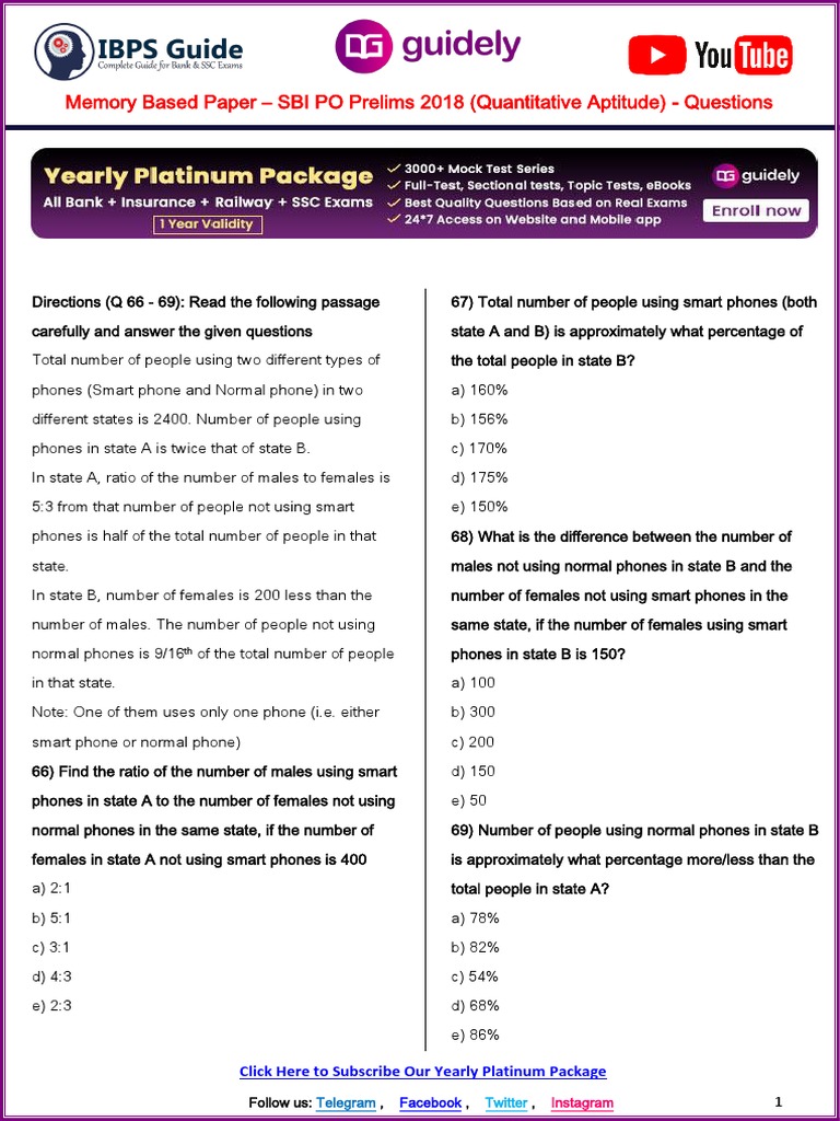 Quants Memory Based Paper 2018 Questions | PDF