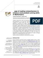 Usage of Reading Comprehension To Enhance Word Problem Solving Skills in Mathematics