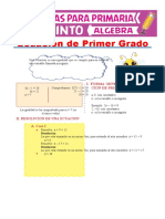 Ecuaciones de 1er Grado para Quinto de Primaria