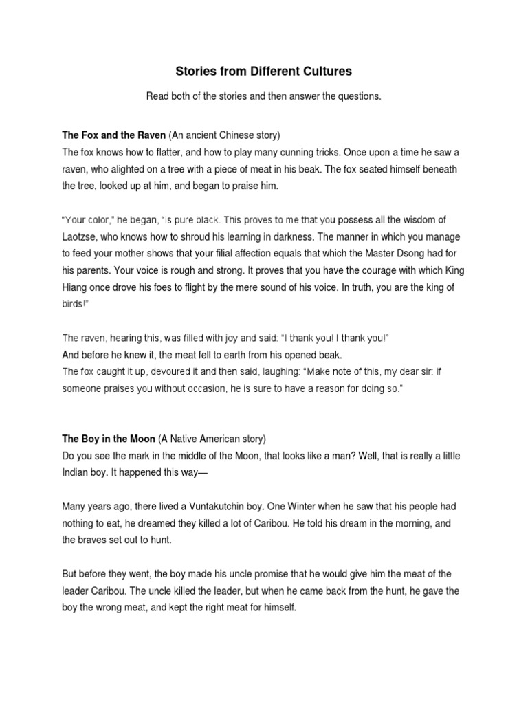 Different Cultures Handout | PDF