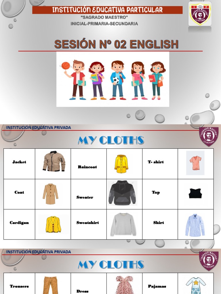 English Clothing Vocabulary Lesson | PDF