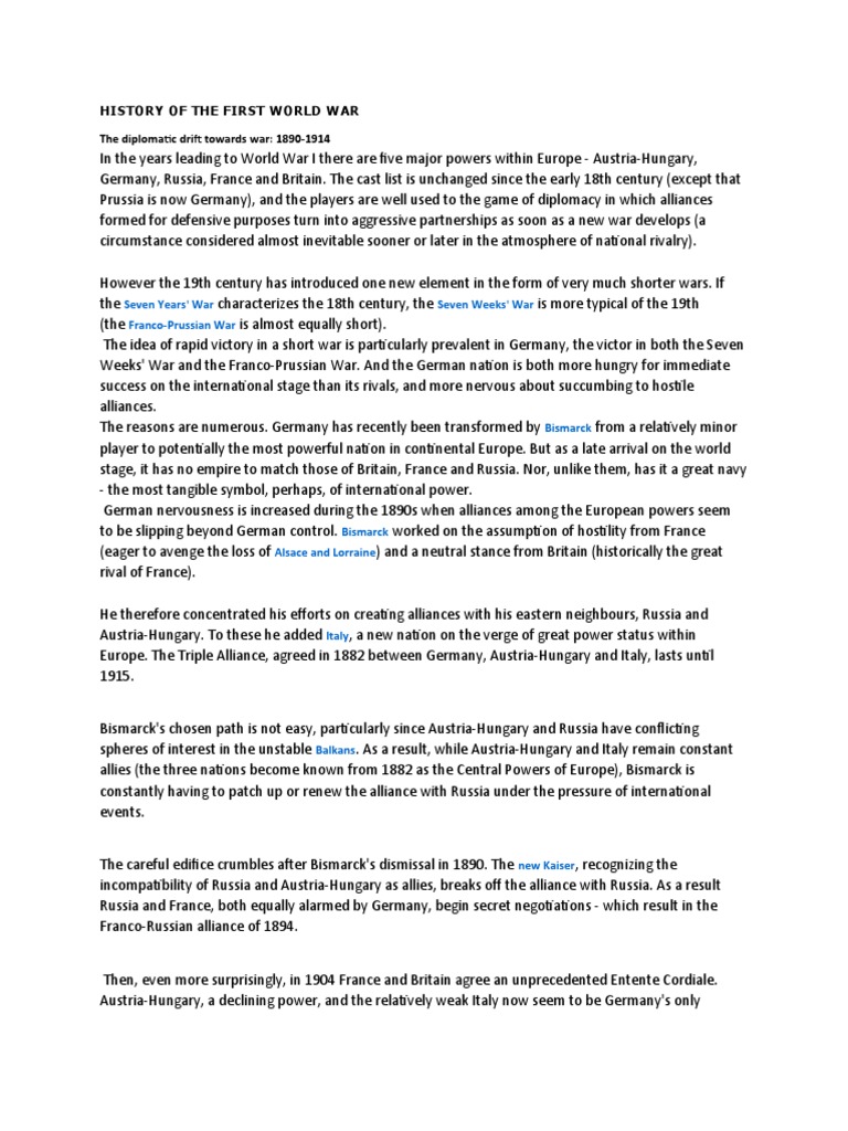 History of World War 1 | Download Free PDF | Western Front (World War I ...