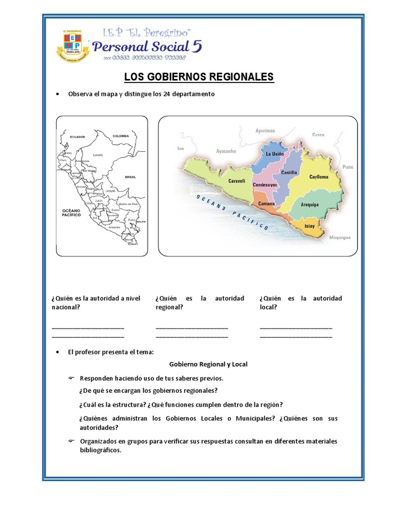 Estructura y funciones de gobiernos regionales | PDF | Gobierno local ...