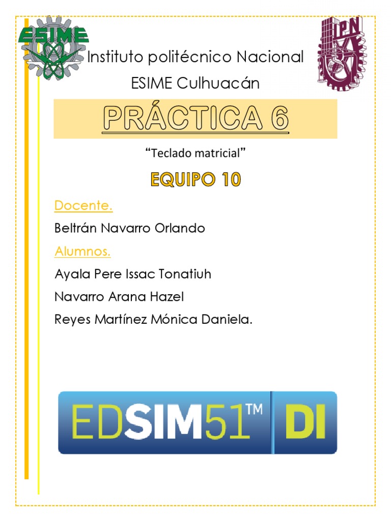 Practica 6 Pdf Teclado Microcontrolador
