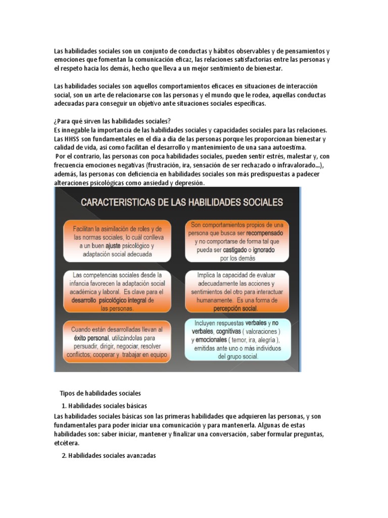 Importancia de las Habilidades Sociales | PDF | Las emociones ...