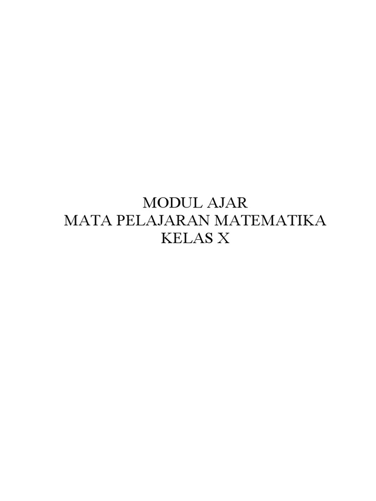 Modul Ajar MTK Versi 2021 Elemen 1 | PDF