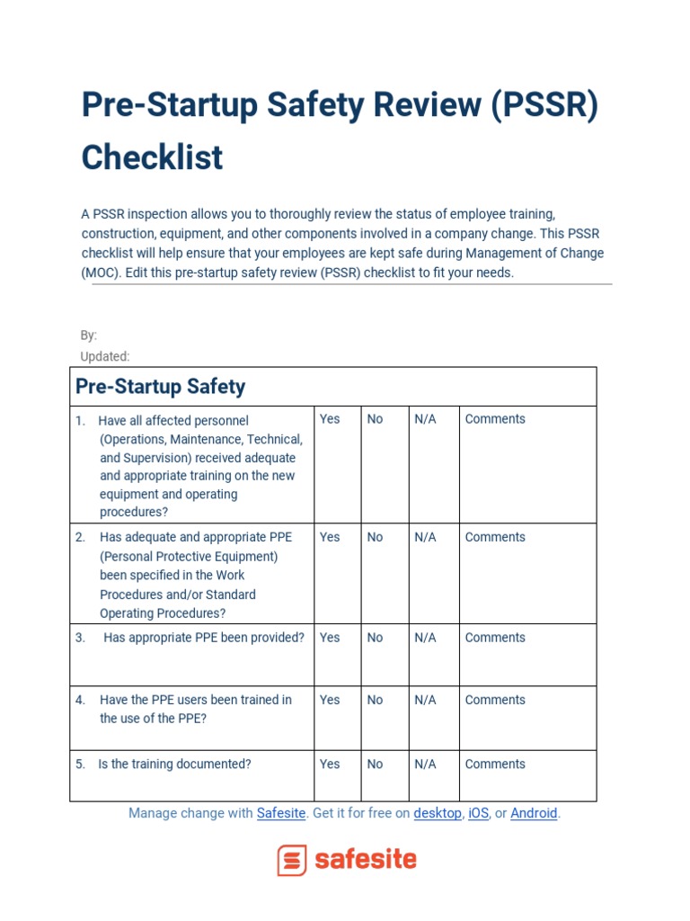 Ensuring Safety During Management of Change: A Comprehensive Pre ...