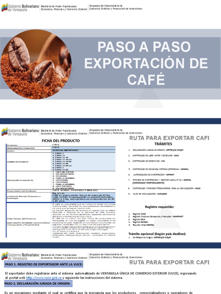 Paso A Paso Exportación de Café | PDF | El comercio internacional | aduana