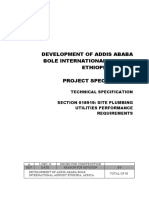 Section 018919 Site Plumbing Utilities Performance Requirement