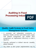 Auditing in Food Processing Industries