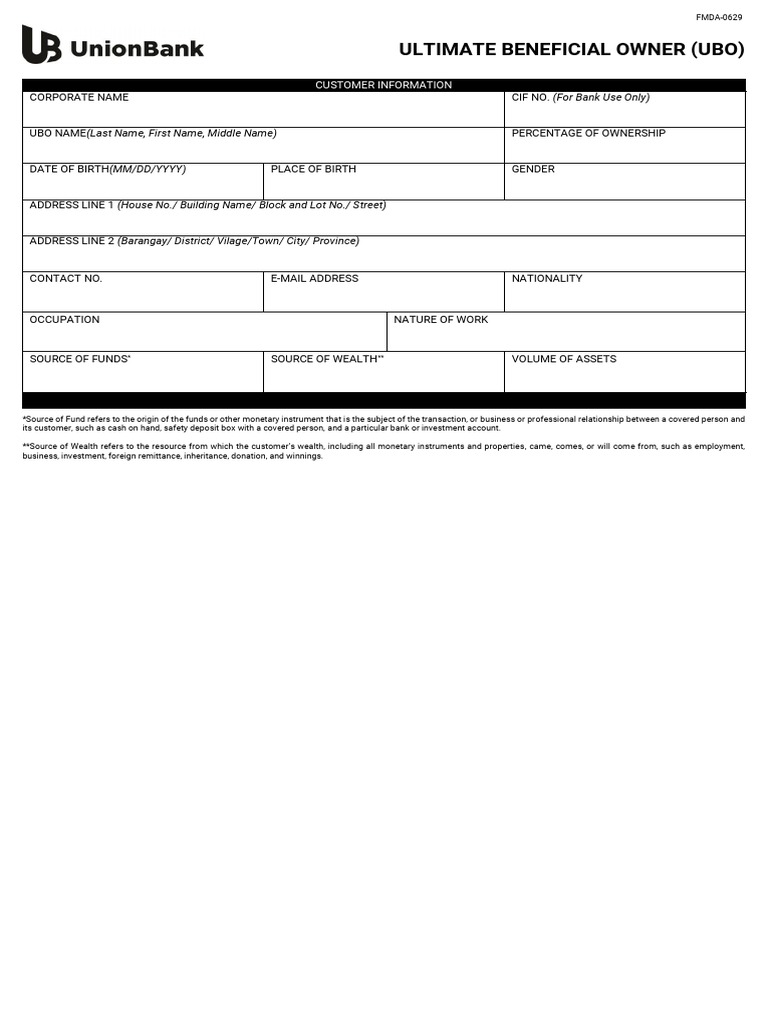 UBO Declaration Form for Mauritius | PDF