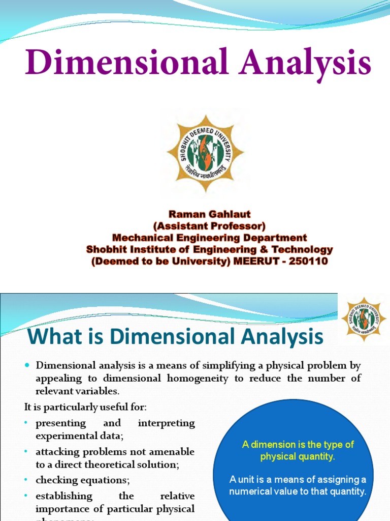 Understanding Dimensional Analysis Techniques | PDF | Force | Reynolds ...