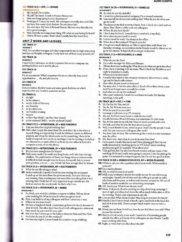 Audio Scripts A1-A2 | PDF